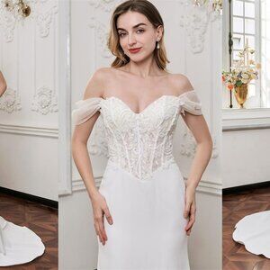 Darius Cordell - WT4847 - strapless corset lace wedding gown